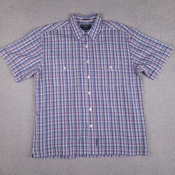 American Eagle Outfitters‎ Shirt Mens Medium Multicolor Plaid Axle Button Down - Picture 1 of 14